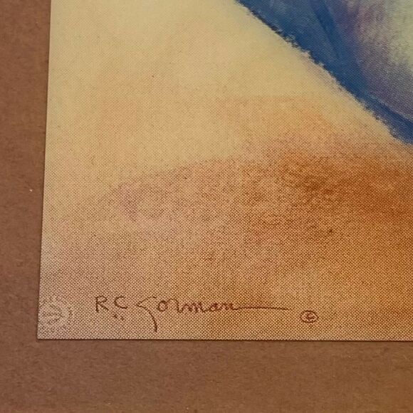 R.C Gorman Multicolor Rectangular Shaped Women With Blue Blanket Wall Tile - Picture 5 of 16